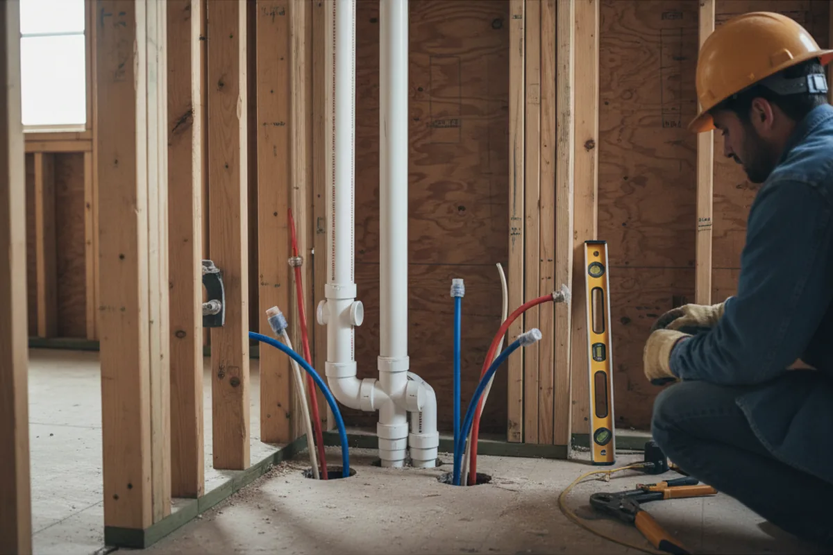 Drain and supply rough-in during Toilet Repair and Installation in Wentzville