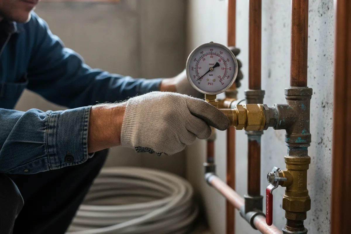 Pressure testing a repaired line during Water Line Repair in Wentzville